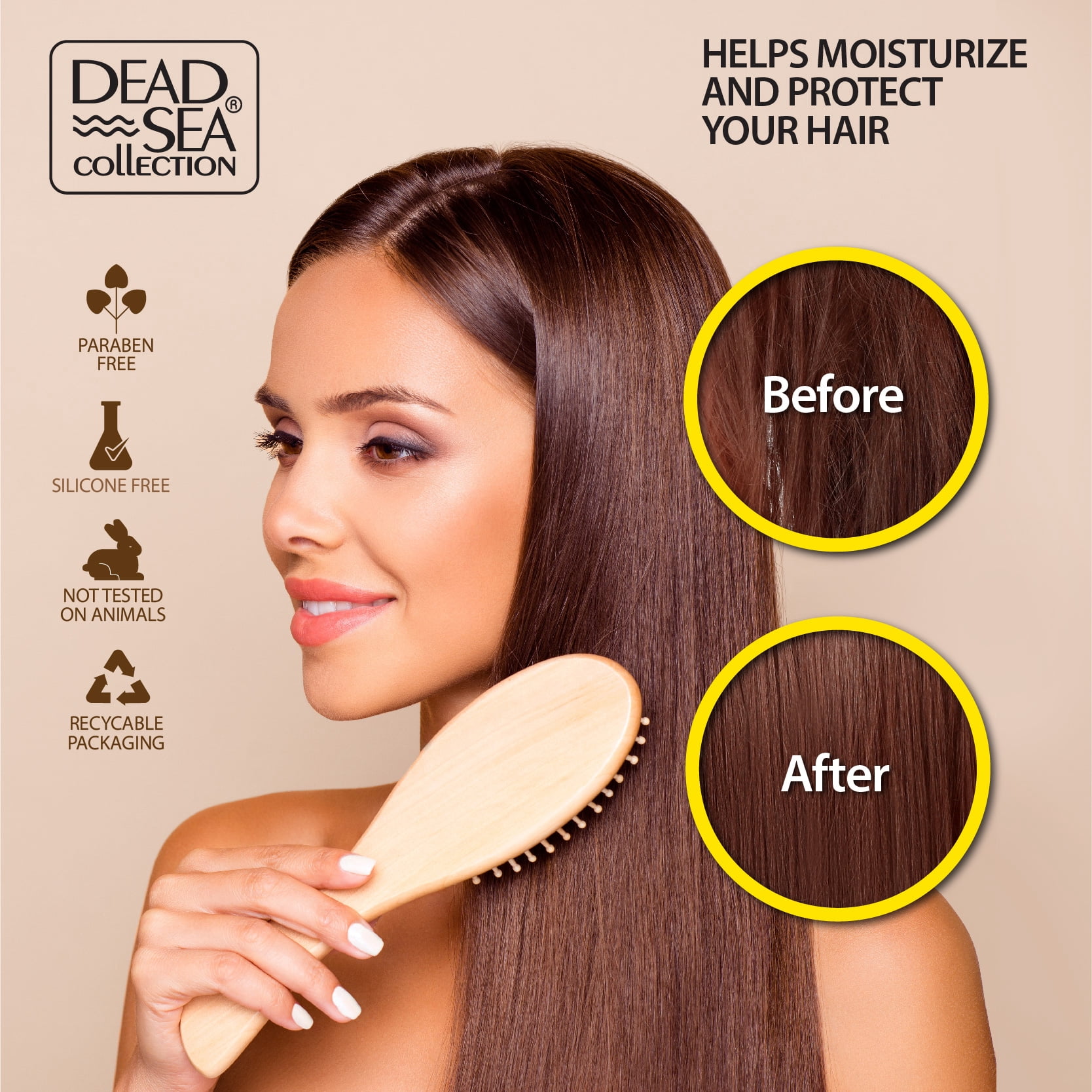Dead Sea Collection Shampoo & Conditioner Set with Keratin, Pack of 2, 33.8 & 30.6 oz