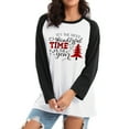 thumbnail image 2 of Anbech Cute Christmas Sweatshirt Women's Long Sleeve Raglan Pullover Graphic Letter Xmas Color Stitching Tee Shirts, 2 of 5