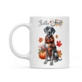 thumbnail image 2 of Hello Fall Great Dane Scarf Welcome Autumn with Leaves Pumpkins Mug Danes Dog Lover Gifts Coffee Tea Cup - 00011, 2 of 4