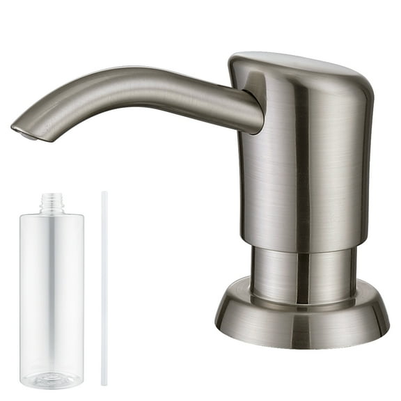 GAGALIFE Built in Sink Soap Dispenser or Lotion Dispenser for Kitchen Sink with 13 Ounce Soap Bottle, Brushed Nickel ABS Pump Head