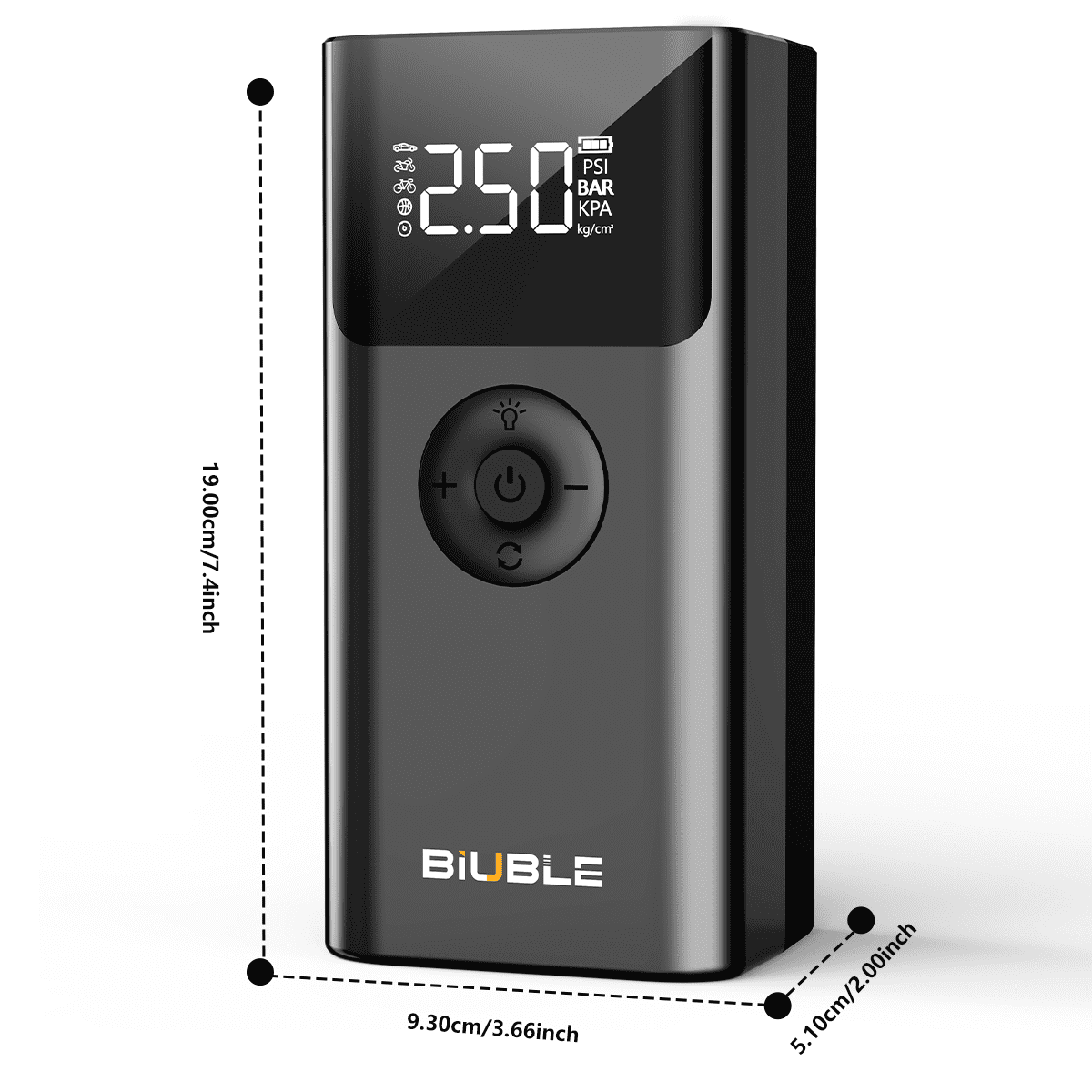 BIUBLE Portable 8000A Car Jump Starter with Air Compressor 150PSl, 12V Battery Pack (ALL Gas/2.64gal Diesel),  Car Battery Jumper Starter, Smart Jump Cables, Digital Display, LED Lights, V