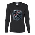 thumbnail image 2 of Wild Bobby, God Is My Judge Smokey Gray Skull Dark Pop Culture Womens Graphic Long Sleeve T-Shirt, Black, Large, 2 of 3