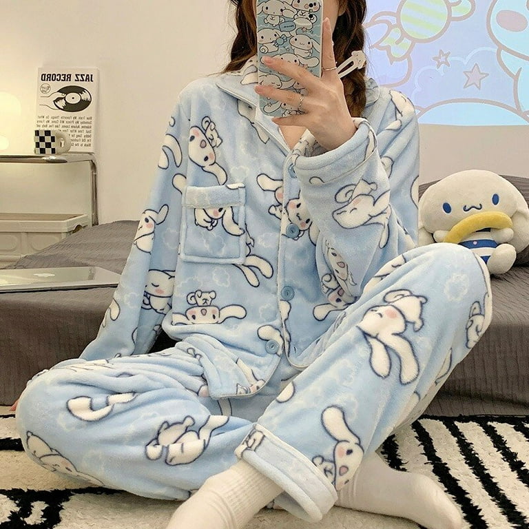 Sanrio Cinnamoroll Plush Cardigan Pajamas Hello Kitty Kuromi