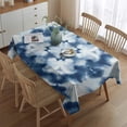 thumbnail image 2 of Blue White Tie Dye Mandala Pattern Rectangle Tablecloth 60"x84",Waterproof Polyester Rectangle Table Cloth, Wipeable Spillproof Polyester Tablecloth for Dining, Camping, Indoor and Outdoor, 2 of 3