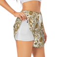 thumbnail image 1 of Balery Indian Paisley Pantalones cortos deportivos para mujer con forro y dos bolsillos, elásticos, para entrenamiento, gimnasio, yoga-Large, 1 of 7