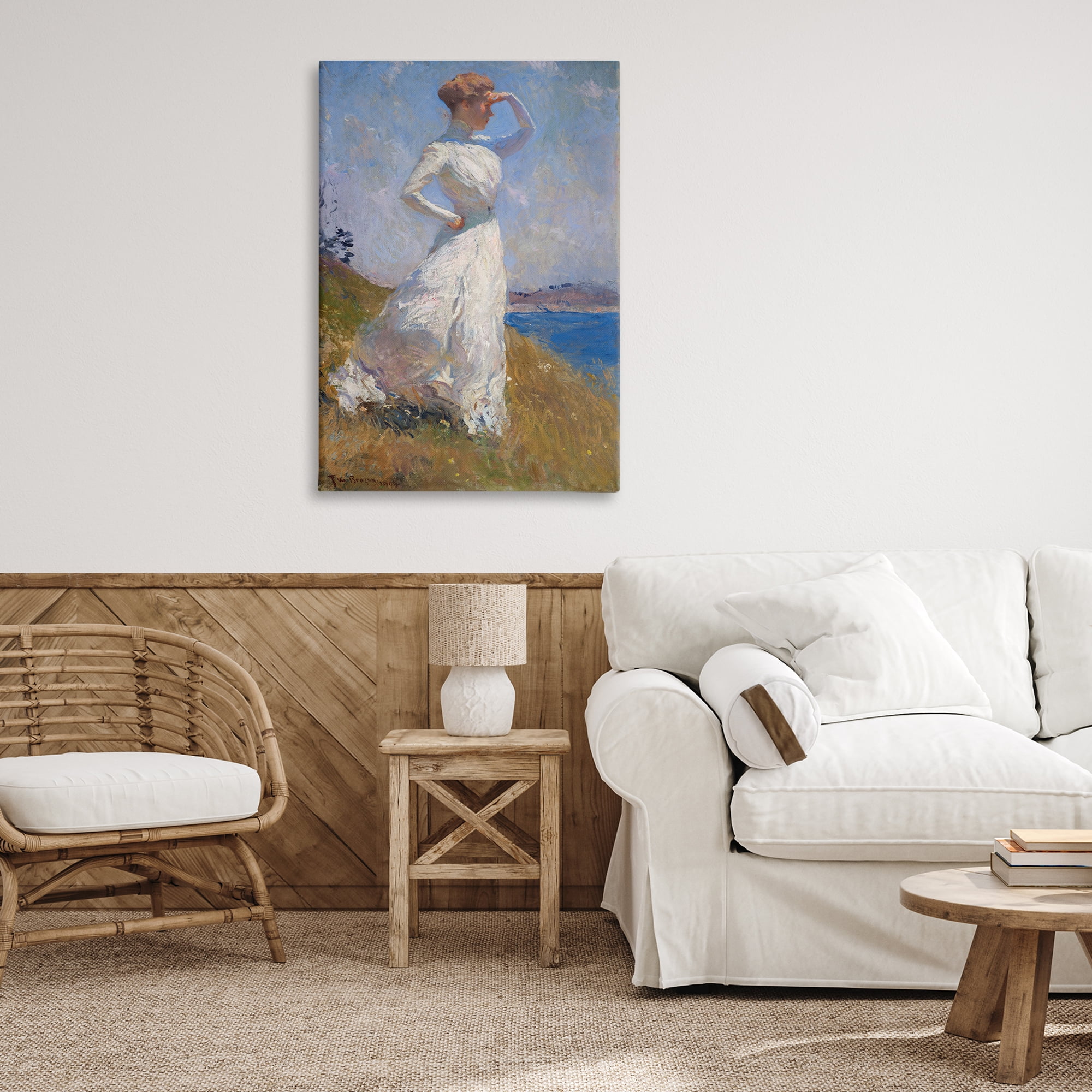 Stupell Industries Classical Woman in Sunlight People Painting Wrapped Canvas Art Print Wall Art, 24 x 36