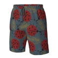 thumbnail image 6 of Uemuo Ladybug Pattern Men's Swim Trunks Hawaiian Beach Bathing Suit Swimsuits Beach Quick-Dry Shorts with Pockets-Large, 6 of 9