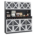 thumbnail image 1 of Gymax 63'' Wide Kitchen Buffet Hutch w/4 Cabinets 2 Open Shelves & 12-Bottle Wine Rack Dark Gray, 1 of 10