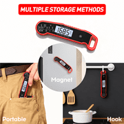 KOYMISKU Digital Meat Thermometer, 0.3 Sec Instant Read Waterproof Food Thermometer with 180°Auto-Rotating Backlit Display for BBQ, Candy, Liquids
