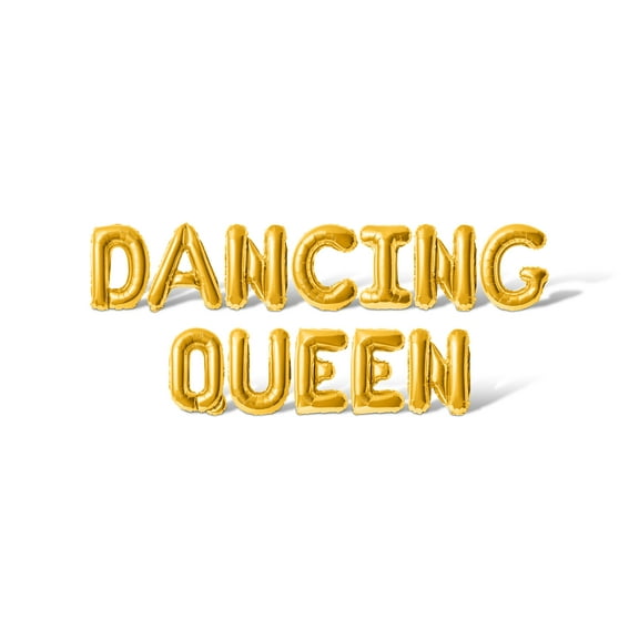 Letter Balloons - DANCING QUEEN 16" Inch Alphabet Letters Foil Mylar Balloon Birthday Party Banner (Gold)