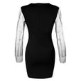 thumbnail image 5 of under 10.00 LYXSSBYX Women Long Sleeve Fall Drees for Women Point Print Mesh Sexy Retro Elegant V-Neck Party Club Organza Dress, 5 of 7