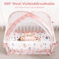 thumbnail image 6 of Crib Tent for Baby, Caveen Baby Crib Cover, Pop up Crib Canopy with Auto-Lock Zipper, Large Opening and Space, Portable, 6 of 8