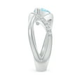 thumbnail image 2 of ANGARA Natural Criss Cross Pear Shaped Aquamarine Ring with Diamond Accents in 14K White Gold for Women (Size-8x6mm) | March Birthstone, Anniversary, Jewelry Gift for Women | Natural Aquamarine Ring, 2 of 7