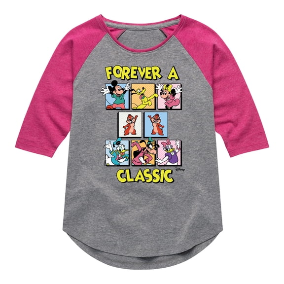 Disney - Forever A Classic - Toddler & Youth Girls Raglan Graphic T-Shirt