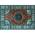 thumbnail image 1 of Ahgly Company Indoor Rectangle Medallion Light Blue Traditional Area Rugs, 6' x 9', 1 of 4