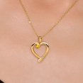 thumbnail image 3 of Gem Stone King 18K Yellow Gold Plated Silver Yellow Sapphire and Lab Grown Diamond Heart Pendant Necklace for Women | 0.18 Cttw | Gemstone September Birthstone | Round 3.5MM | With 18 inch Chain, 3 of 6