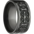 thumbnail image 3 of 10mm Flat Black Zirconium Ring with a Milled Celtic Design, 3 of 3