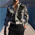 thumbnail image 1 of Nueva camisa de solapa de manga larga con botones para hombre con estampado geométrico, ropa de fiesta callejera de moda para hombre, 1 of 6