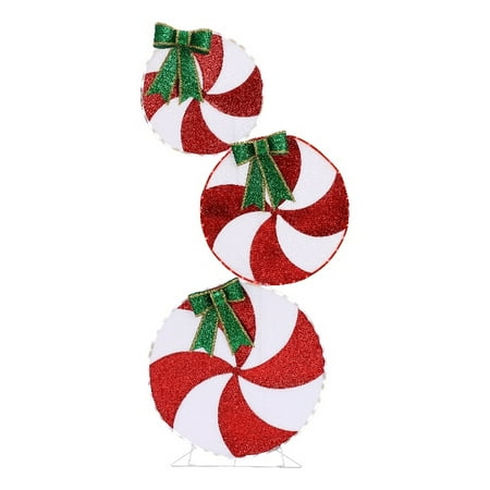 LuxenHome Peppermint Candy Christmas Lighted Indoor Outdoor Holiday Decoration