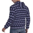 thumbnail image 6 of Sikiie Purple and Blue Squares Men's Hoodie, Essentials Hoodie, Sweatshirt, Pullover Hooded Sweatshirt for Men-4X-Large, 6 of 7