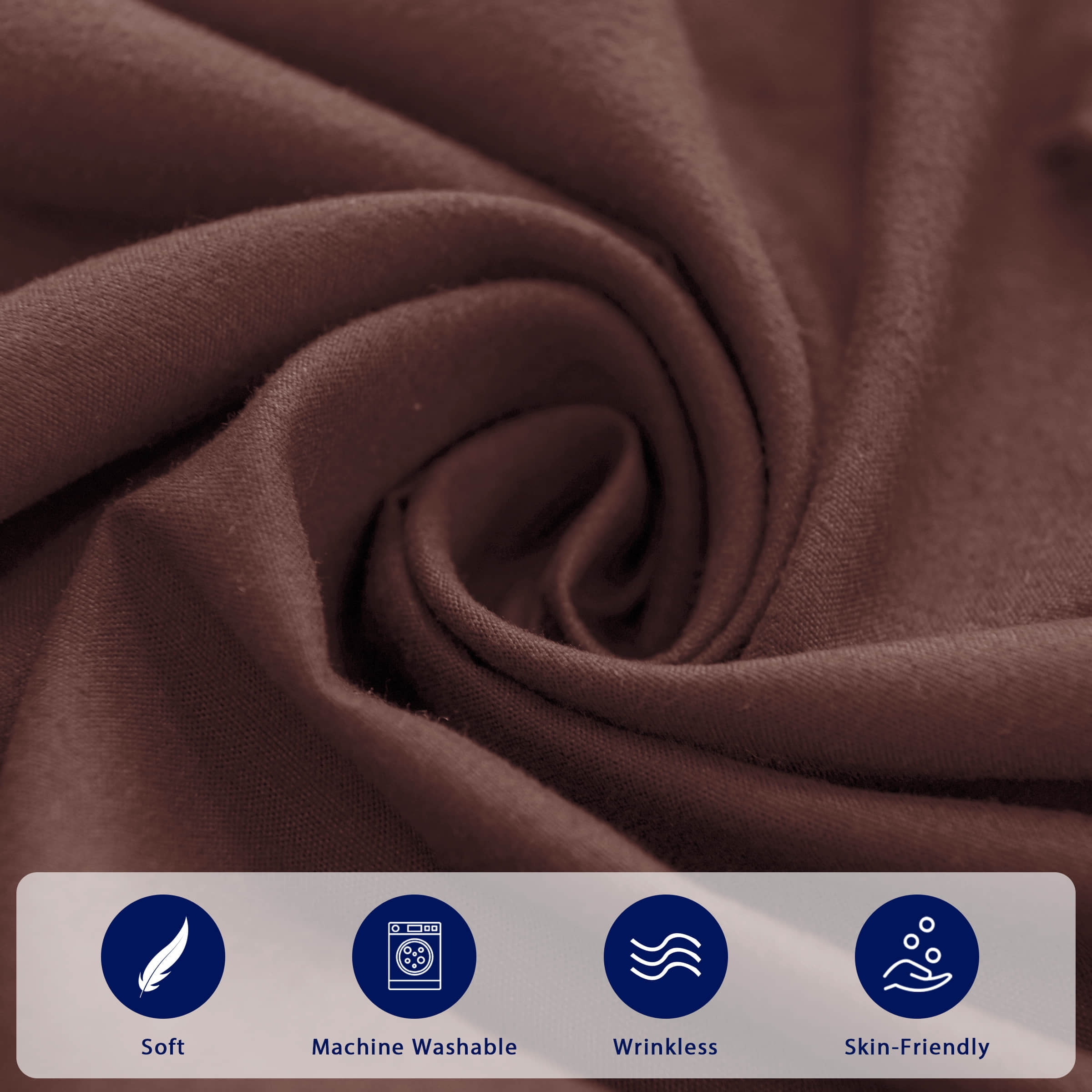 Subrtex Bed Skirt Wrap-Around Dust Ruffle Elastic 16 Inch Bed Cover, King, Chocolate