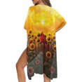 thumbnail image 5 of HELLHERO High Quality Fabrics Bathing Suit Cover Up for Beach Quick Dry Lightweight Red Bird and Sunflower Pattern, 5 of 6