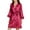 Red, variant on IROINNID Long Sleeve Dress for Women Homewear Long-Sleeve V-Neck Dress Color Lace Night-Robe One Size,Mint Green