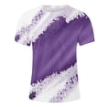 thumbnail image 4 of Fnnxeal Mens 3D T Shirt Short Sleeve Purple Gradient Print Streetwear Crewneck Tee Abstract Geometric Top Moisture Wicking Stretch Fit,Size 5XL, 4 of 4