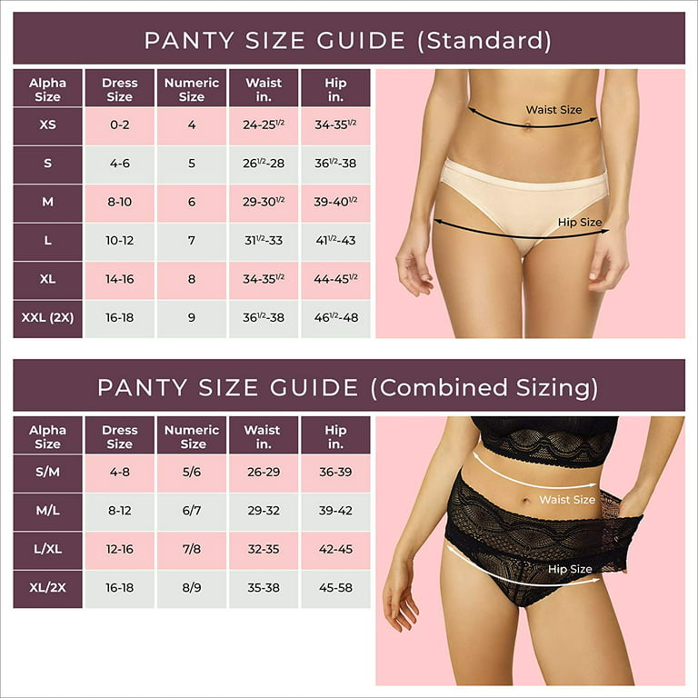 Felina Stretchy Lace Low Rise Thong - Sexy Underwear for Women, Thongs for  Women, Seamless Panties for Women (6-Pack) (Bare Essentials, L/XL) 