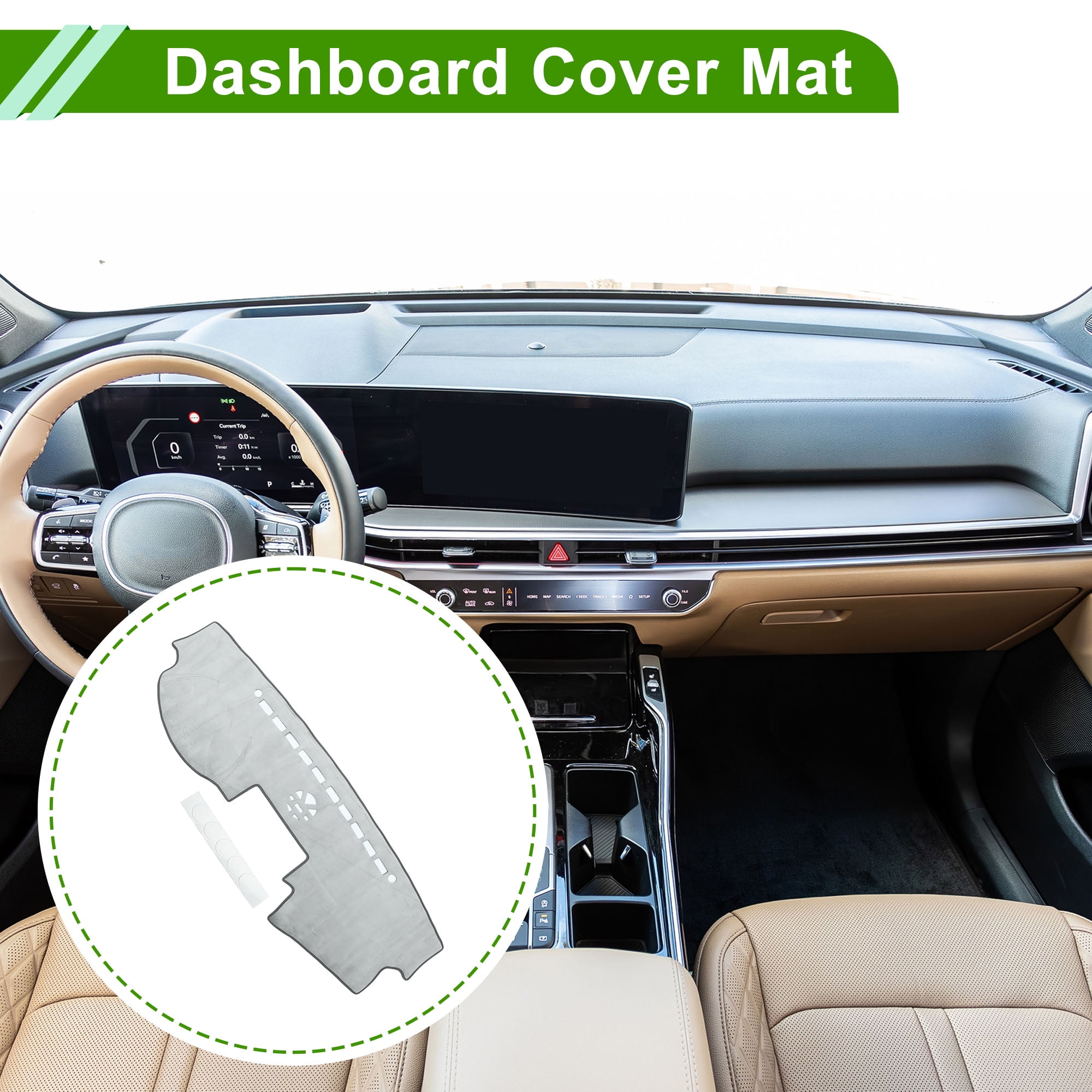 Dashboard Cover for KIA Sorento 2010-2016 Non-Slip Center Console Dash Cover Mat Flannel Silicone