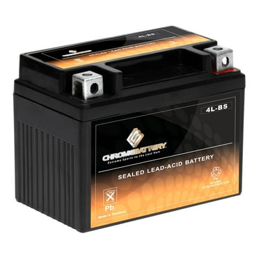 Chrome Battery Ytx4l-bs (4l-bs 12 Volts,3 Ah, 50 Cca) Sealed AGM Atv Battery for Brp (can-am) Ds70 70cc Years (2008 - 2020)