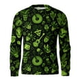 thumbnail image 5 of Havenx Mens Ribbed Knit Shirt Crewneck Funky Mardi Gras Printed Pullover Long Sleeve Knitted Dress Sweater Mask Graphic Carnival Holiday Party Lightweight Dress,Dark Green S, 5 of 6