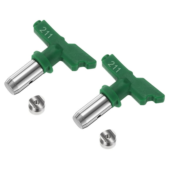 2 Packs Reversible Spray Tips for Airless Sprayer 211 Paint Spray Nozzle Tips Sprayer Machine Parts, Green