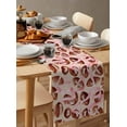 thumbnail image 3 of Pink Ribbon Football Burlap Cotton Table Runner 13x36 Inches Short, Vintage Modern Game Ball Watercolor Farmhouse Table Runners, Outdoor Dining Tablecloths Decor for Baby Shower/Party/Wedding, 3 of 6
