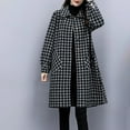 thumbnail image 2 of Plus Size Plaid Vintage Outerwear for Women Lapel Long Sleeve Mid Length Jacket Coats 2024 Warm Winter Outfits with Pockets, 2 of 7