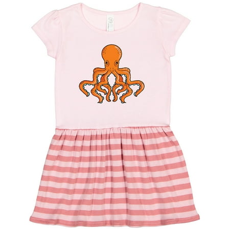 

Inktastic Orange Octopus Gift Toddler Girl Dress