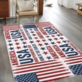 thumbnail image 3 of Independence Day Washable Area Rug 3 x 5 ft Retro American USA Flag Red Stripes Abstract, Soft Non Slip Rugs Stain Repellent Indoor Felt Carpet for Living Dining Room Bedroom Home Office, 3 of 9
