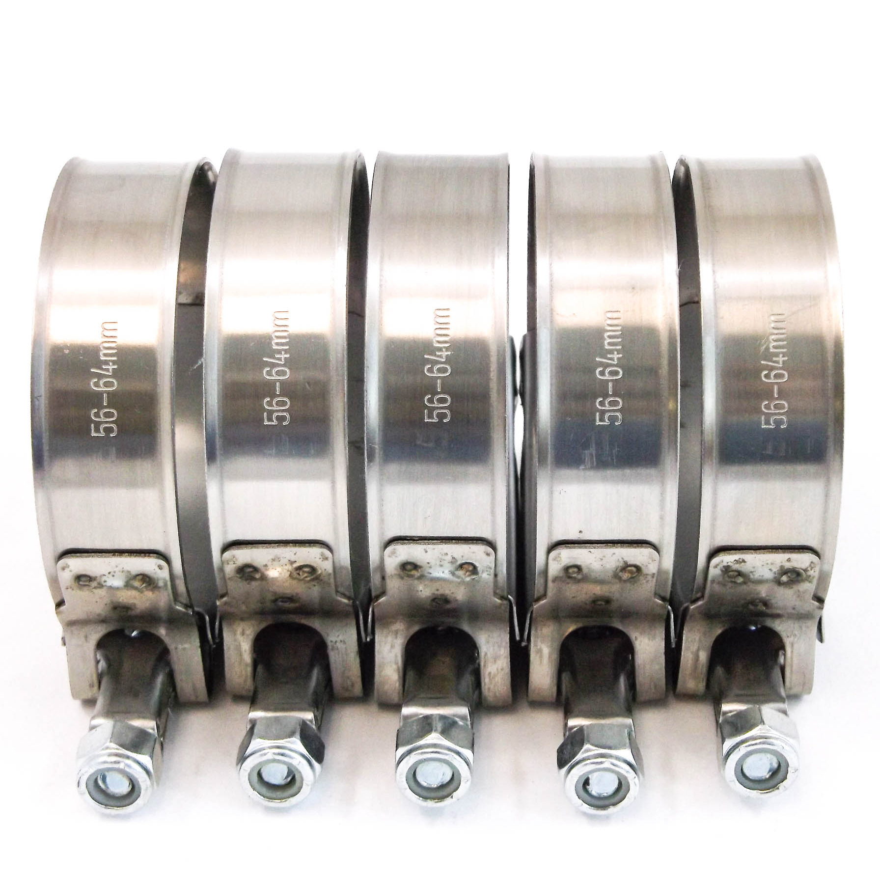 5x premium 304 stainless steel tbolt turbo silicone hose clamp 2.25