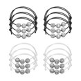 thumbnail image 1 of Uxcell 11mm Pulseras de encanto de voleibol, pulseras de cuentas deportivas, pulseras inspiradoras, negro y blanco, 12 piezas, 1 of 7