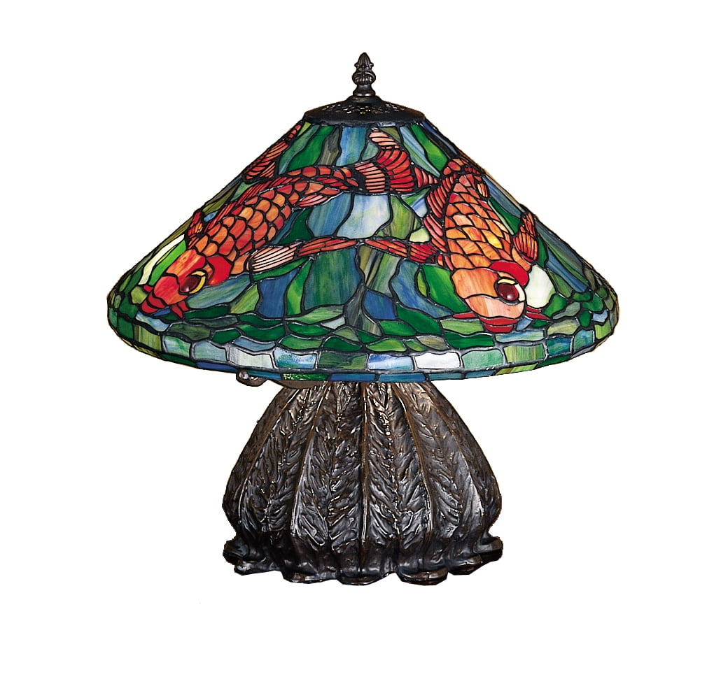 Meyda 16"h Tiffany Koi Table Lamp 26490