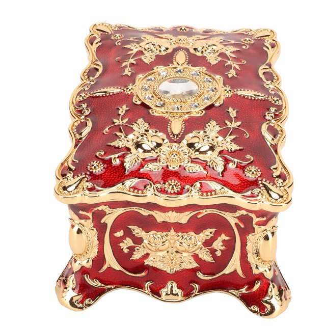 Trinket Organizer,Vintage Jewelry Box European Metal Jewelry Box Enameled Trinket Box User-Friendly Design