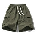 thumbnail image 4 of Men Shorts Nylon Ice Silk Cargo Shorts with Pockets Summer Casual Sports Shorts Green L, 4 of 4