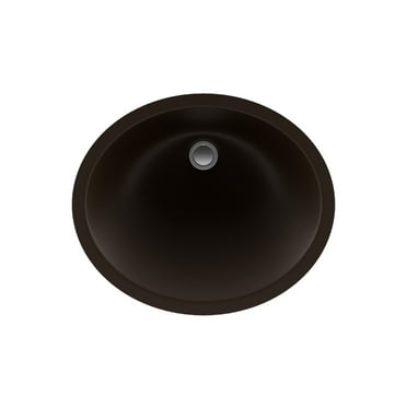 19" Oval Quartz Vanity Bathroom Sink, Galaxy Mocha Drop-In Sink, Undermount Bathroom Sink, Granite Vanity Basin by Lexicon Platinum LP-V210-M