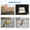 thumbnail image 4 of PawHut 48" Bird Cage, Parrot Cage for Finches, Canaries, Budgies, Black, 4 of 10