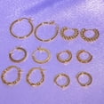 thumbnail image 6 of Gold Plated Earrings for Women, 6 Pairs 14k Gold Plated Hoop Earrings, Hypoallergenic Chunky Jewelry Set Gifts, 6 of 9