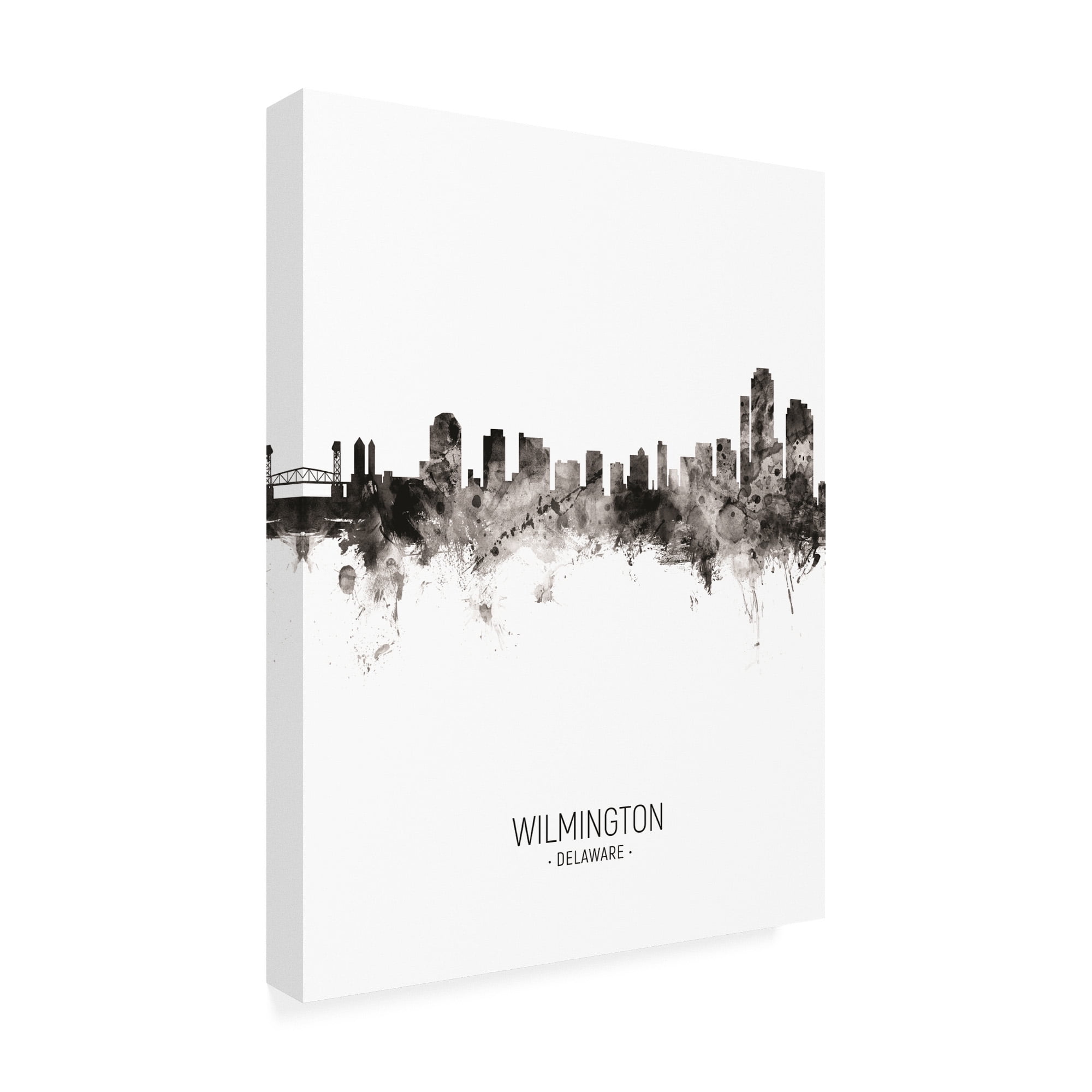 Trademark Fine Art 'Wilmington Delaware Skyline Portrait II' Canvas Art by Michael Tompsett