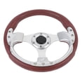 thumbnail image 1 of 13in Steering Wheel, Sport Style Racing Steering Wheel with PU Leather, Aluminum Frame, Universal Fit, Suitable for Car Modification, 1 of 7
