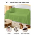 thumbnail image 4 of Green Couch Cover, Solid Color Simple Abstract Fashion Light Color Sofa Cover Blanket for 2 Seat Cushion, Sectional Sofa Slipcover Furniture Protector for Living Room Bedroom 71''x102'', 4 of 9