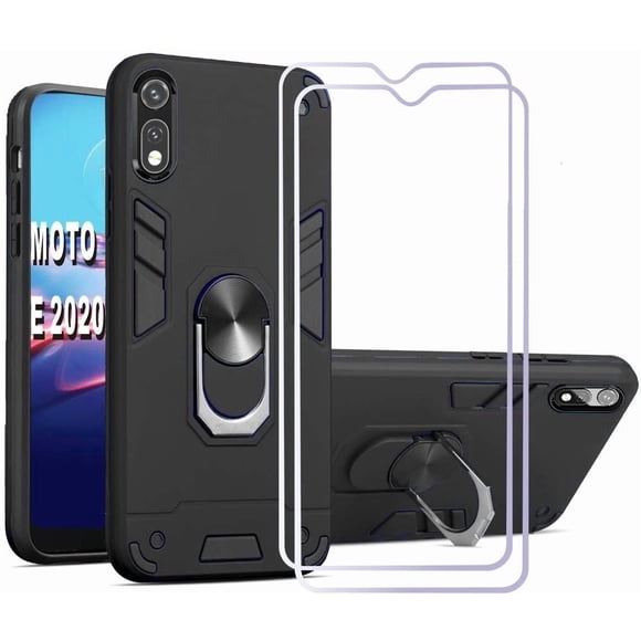 Funda para teléfono Folmeikat Moto E 2020 6.2" con anillo giratorio 360° de TPU