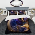 thumbnail image 2 of Designart "Purple-Hued Marble Geode II" Abstract Liquid Ink Bedding Covert Set - Modern Purple Abstract Bed Set With 2 Shams, 2 of 6